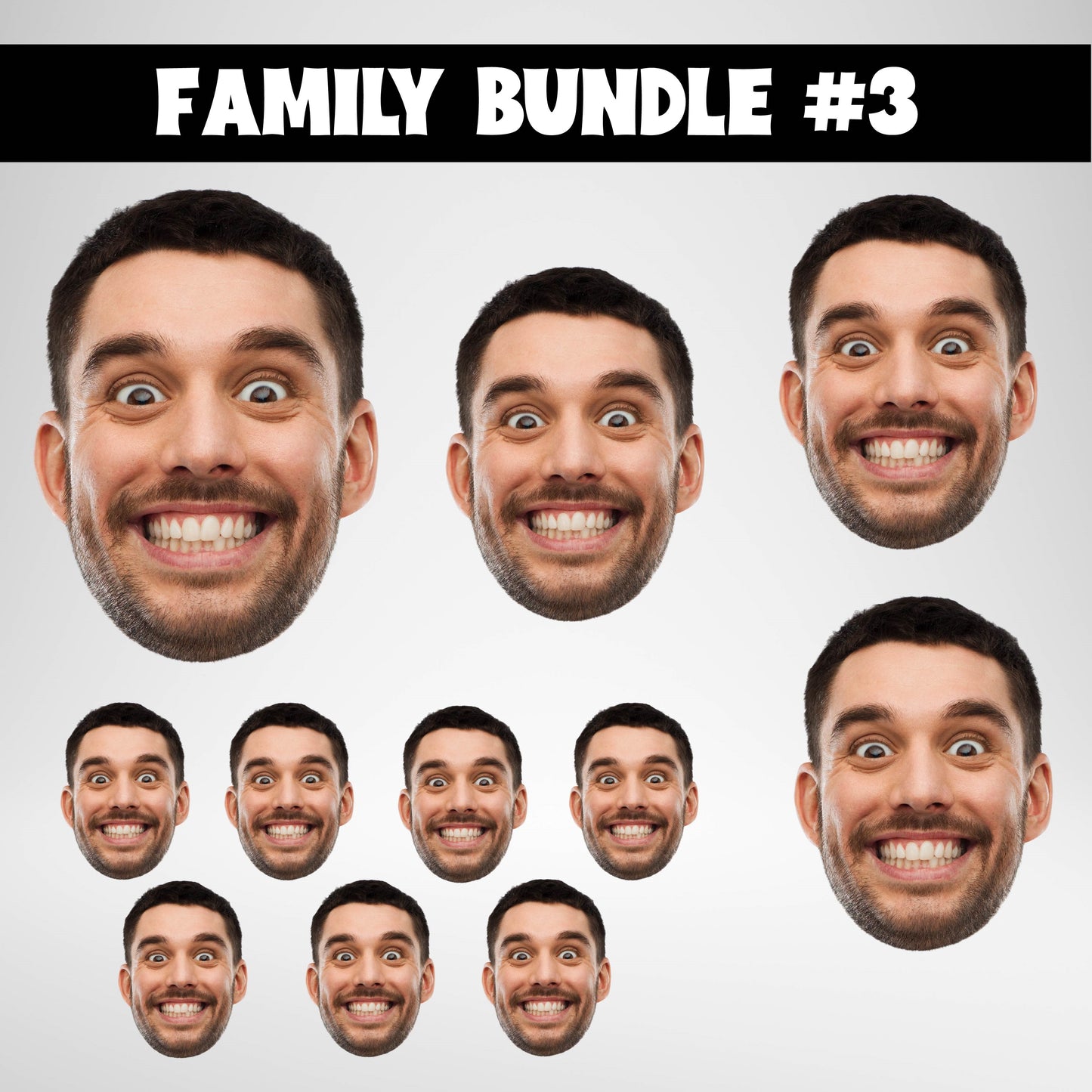 Big Head Cut Out Family Bundle Set 3