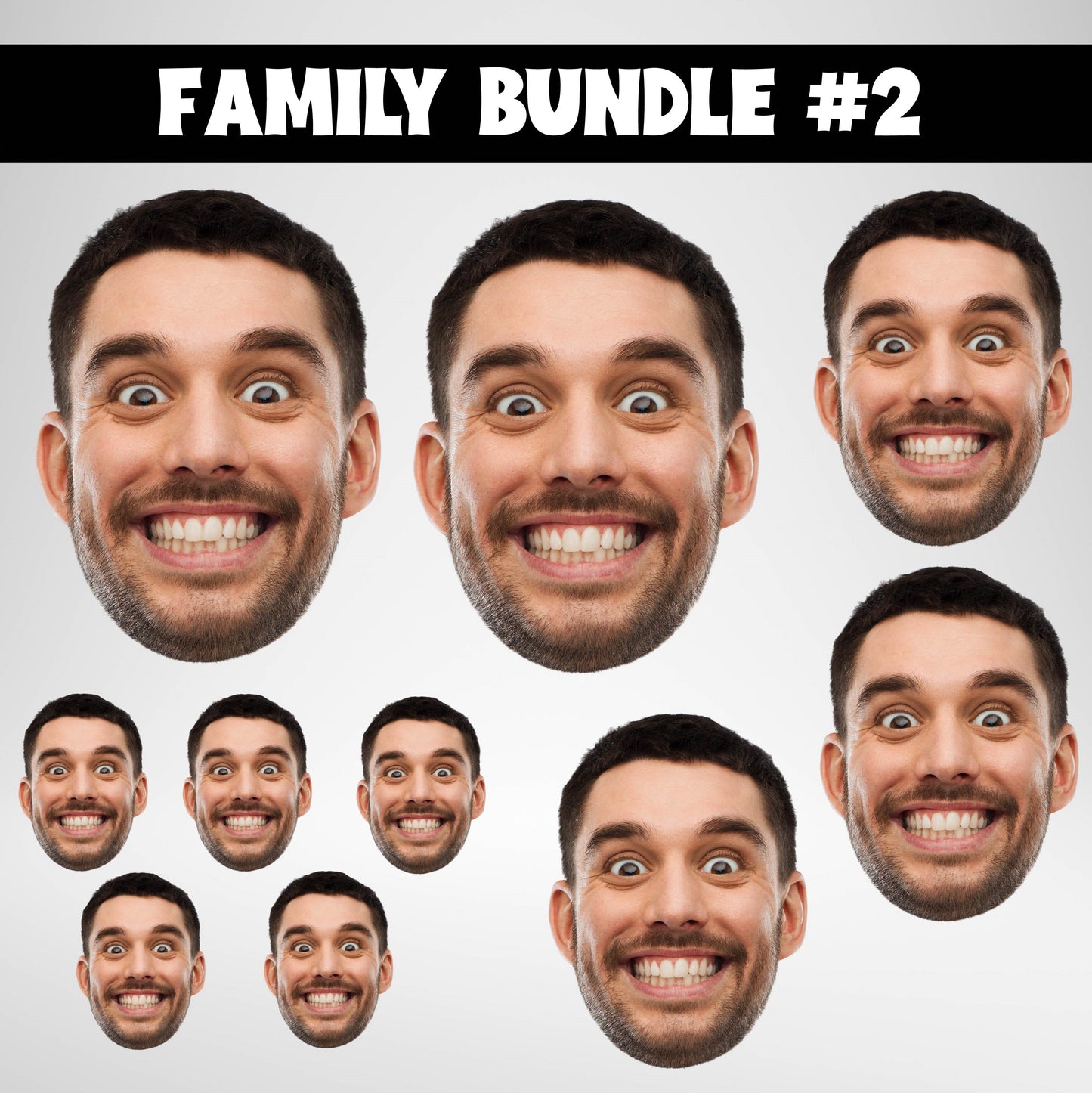 Big Head Cut Out Family Bundle Set 2