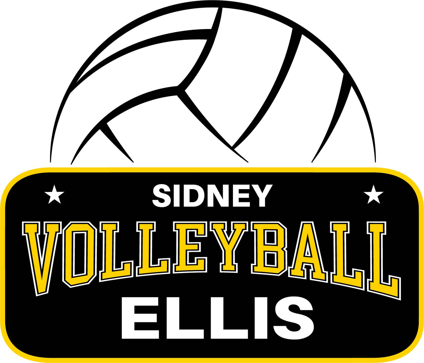 Sidney Yellow Jackets Volleyball Yard Sign