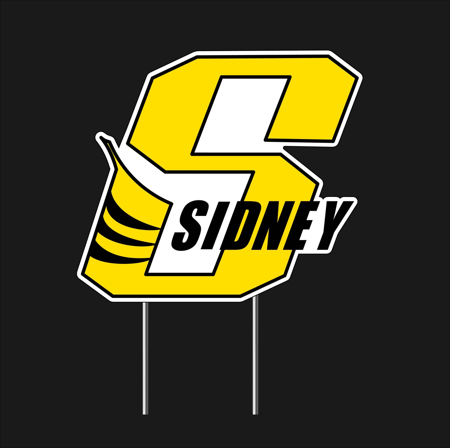 Sidney Jackets "S" Yellow Yard Sign