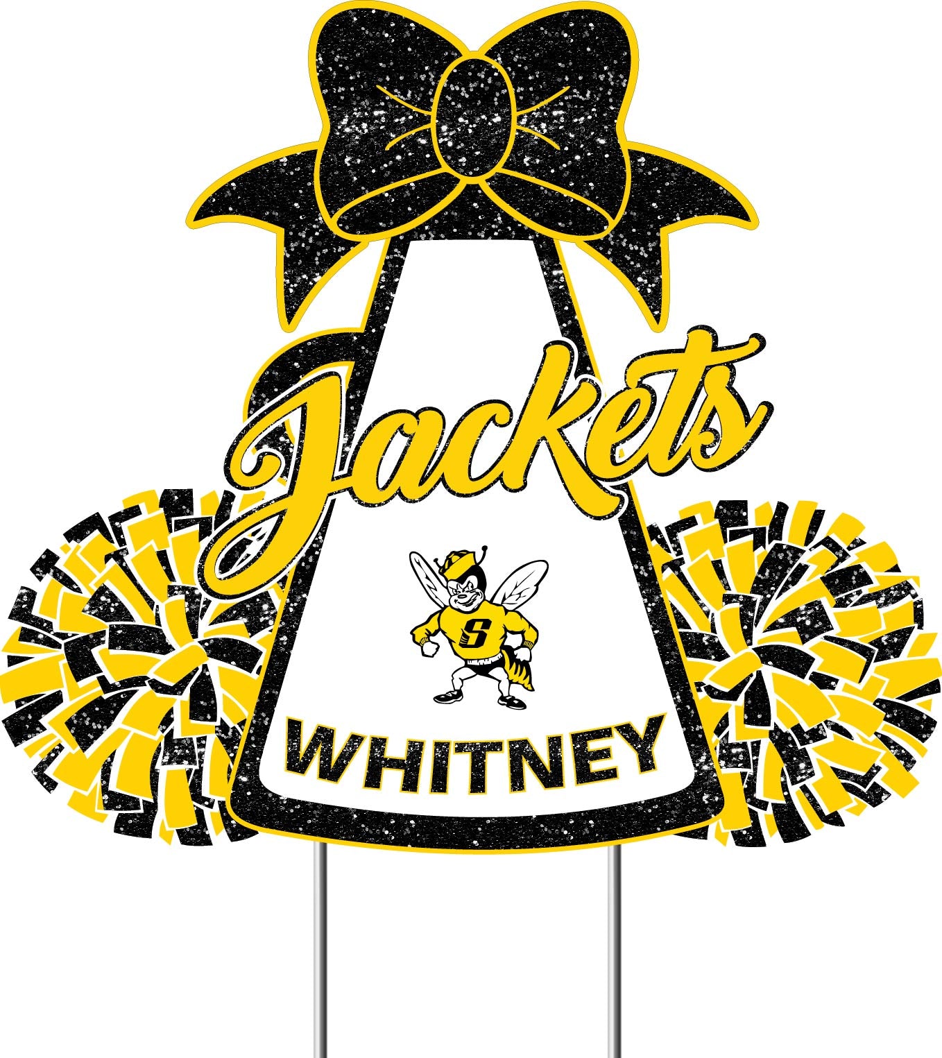 Sidney Yellow Jackets Cheerleading Yard Sign