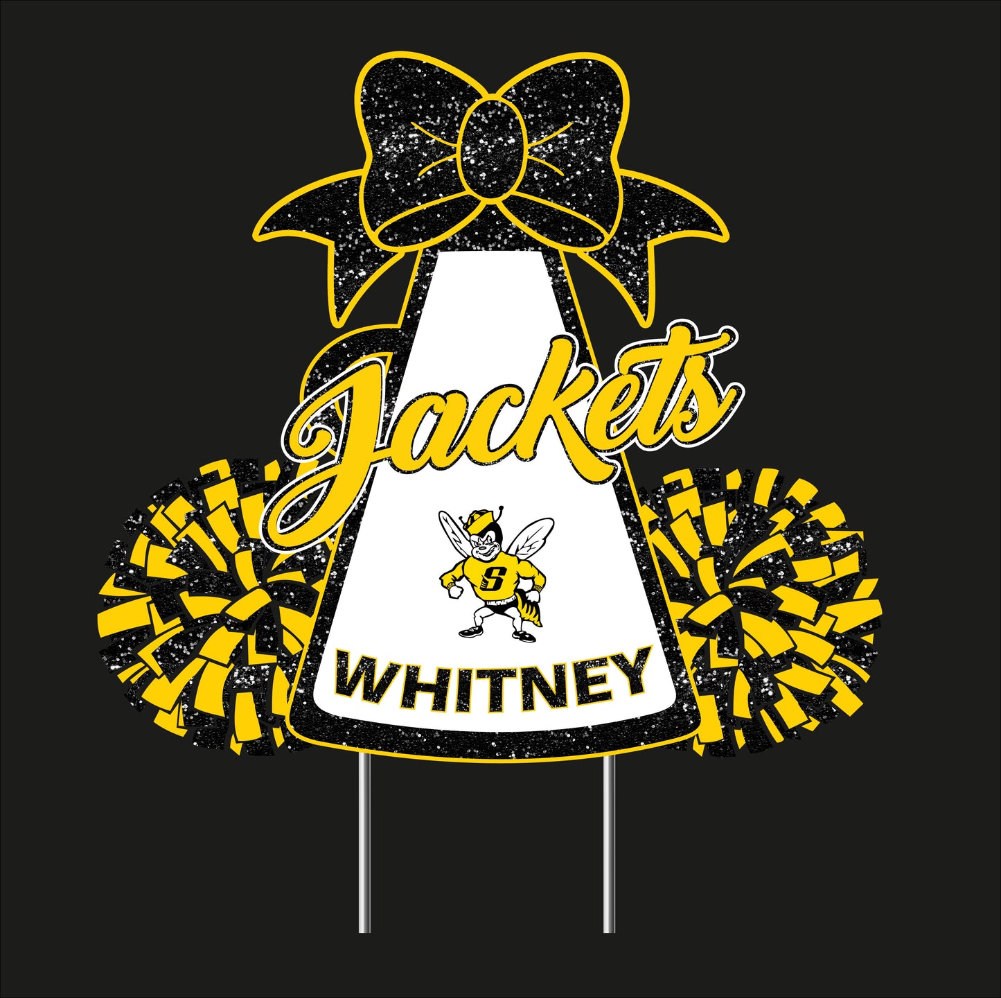 Sidney Yellow Jackets Cheerleading Yard Sign