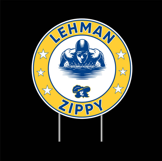 LEHMAN Swimming Yard Sign